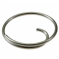 Steel split key ring with nickel-plated finish, gray color, 1 in diameter. Pack of 50. Used for organizing and securing keys, tools, or small parts in industrial, commercial, and maintenance settings