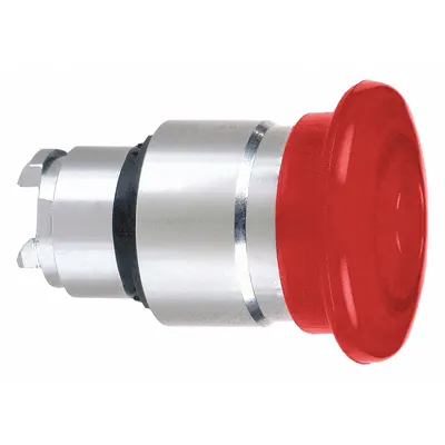 SCHNEIDER Mushroom Head Push Button: Red, 22 mm Mounting Size, Metallic - Illuminated Mushroom-Head Push-Button Operators