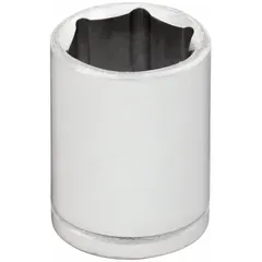 This 1/4" drive hand socket features a 12 mm, 6-point standard configuration for use with metric hex fasteners. Constructed from chrome, it has a 1-inch overall length. Suitable for tightening or loosening nuts and bolts in automotive, machinery, and general assembly applications.