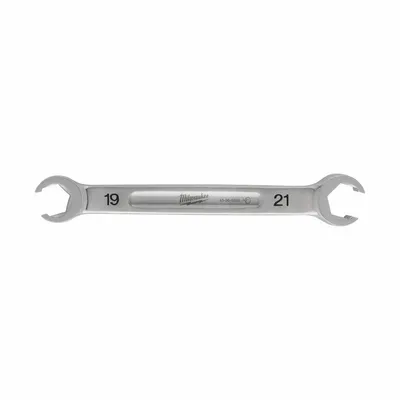 MILWAUKEE 45-96-8355 Metric Double End 6-Point Flare Nut Wrench, 19 mm and 21 mm - Metric, Double End, Standard-Head, 6-Point, Flare Nut Wrenches