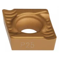 Diamond indexable turning insert for precision turning, facing, and boring of non-ferrous materials, plastics, and composites. Provides high wear resistance and excellent surface finish. Also referenced as CCGT-060204-UEXR