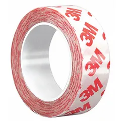 This permanent double-sided film tape features an acrylic adhesive on a polyester film backing, providing a thin and conformable bond. With a total thickness of 8.3 mil, it is suitable for mounting and bonding applications in industrial assembly and signage where a durable adhesive layer is required.