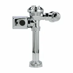 This ZURN automatic flush valve is designed for urinals in commercial restrooms. It is an exposed model with a top spud location, operating at 1.6 gallons per flush (gpf) and powered by a battery. The rough-in measurement is 11-1/2 inches. Suitable for high-traffic facilities requiring touch-free operation.