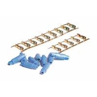 This wire terminal kit includes receptacles, 14 terminals, and 9 boots for creating secure electrical connections with 8, 10, and 12 AWG wires. Used in wiring repairs and harness assembly for trucks, trailers, and heavy equipment