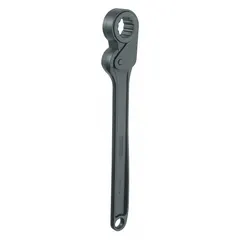Metric single-end 12-point ratcheting box end wrench with 60 mm head size and 30-inch overall length. Features a 0° head offset angle and chrome finish. Used for tightening or loosening large fasteners in industrial maintenance, automotive repair, and heavy equipment assembly.