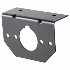 Combination 4-way flat and 6-way round electrical plug for towing applications. Connects trailer lighting and brake systems to a vehicle. Suitable for utility trailers, boat trailers, and RVs.
