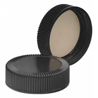 Cap: 41 mm Dia, Black, Phenolic, Rubber, 38-400 mm Screw Closure Size, Autoclavable, Colored (MPN 240223)