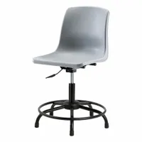 BLUE RIDGE ERGONOMICS Shell Chair: Gray, Plastic Material, 17 in Back Ht, 16 in Seat Wd, Black Frame (MPN SDHCH-RT-RG-GRY)