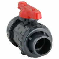 ASAHI Manual Two-Way Ball Valve: 1 1/2 in, PVC, Straight, 230 psi Max. Pressure (CWP), One-Piece (MPN 111605015)