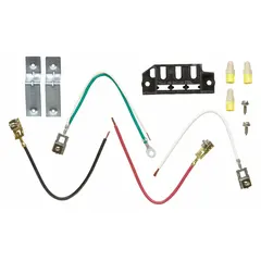 Terminal block for electrical connections in compatible Whirlpool dryers and washing machines. Used as a replacement part when the original block is damaged or burned, providing a secure connection point for power entry.