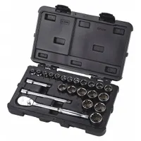 WESTWARD Socket Wrench Set: 3/8 in Drive, 23 Piece, 12-Point, Metric, 6 mm to 25 mm