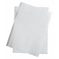 Rubber adhesive precut label sheet with 10,000 labels, each measuring 3/16 in x 5/8 in. Designed for industrial identification and labeling of components, panels, and equipment in manufacturing and maintenance environments.
