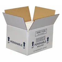 Insulated Shipping Container: 6 in x 4 1/2 in x 3 in, 1 in Insert Wall Thick, Cardboard, White, 4 PK (MPN 53XM38)