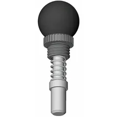 Nonlocking ball-knob weld-mount indexing plunger with 0.5 in plunger width and 0.55 in plunger projection. Designed for permanent weld-mount installation on steel structures. Used for precise positioning and locking in industrial jigs, fixtures, and workholding applications.