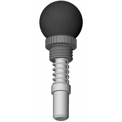 INNOVATIVE COMPONENTS Weld Mount Retractable Spring Plunger: Ball Knob, 0.5 in Plunger Wd - Nonlocking Ball-Knob Weld-Mount Indexing Plungers