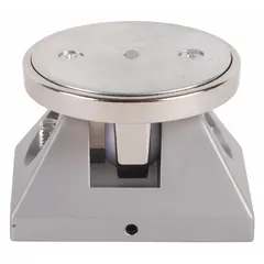 Wall-mounted electromagnetic door holder constructed of aluminum. Fail-safe operation releases the door upon power loss, allowing automatic closure. Typically used in fire-rated door assemblies to hold doors open until power interruption triggers closure.