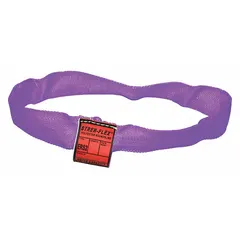 Endless round sling constructed from polyester and nylon with a 19/32 in body diameter and 4 ft sling length. Suitable for lifting and rigging applications in industrial environments, offering flexibility for vertical, choker, and basket hitches.