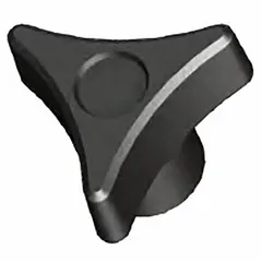 This 3-arm knob features a threaded hole for manual clamping, positioning, and adjustment on machinery and fixtures. Constructed from steel with a zinc finish and black coating, it has a 32 mm diameter and M6 thread. Suitable for industrial applications requiring frequent hand tightening.