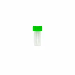 APPROVED VENDOR 5 mL Polypropylene Transport Vial with Green Closure, Non-Sterile, 17 mm Neck