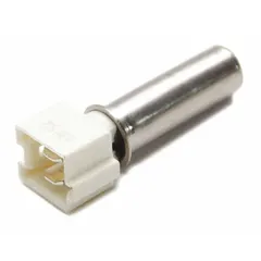 Replacement sensor for Whirlpool washing machines and dryers. Monitors temperature or moisture levels to ensure proper cycle operation by sending accurate readings to the control board. OEM part designed as a direct replacement for the original component.