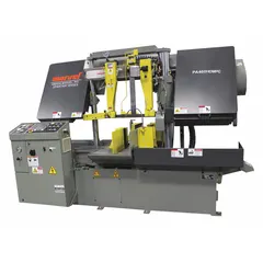 This non-mitering automatic horizontal band saw from MARVEL is designed for straight, horizontal cuts in metalworking applications. It features a 20 in x 18 in capacity and a blade speed range of 70 to 330 SFPM. The saw operates on 230V AC, 3-phase power, making it suitable for industrial fabrication and structural steel work.