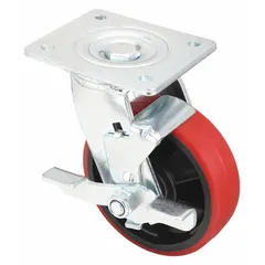 Caster wheel for lift tables and pallet positioners. Enables smooth movement and positioning of heavy loads in material handling applications. Compatible with part number 3KR47G.