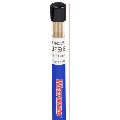 WESTWARD Low-Fuming Bronze Brazing Alloy, RBCuZn-C, 1/16 in x 36 in, Bare - Low-Fuming Bronze Brazing Alloys