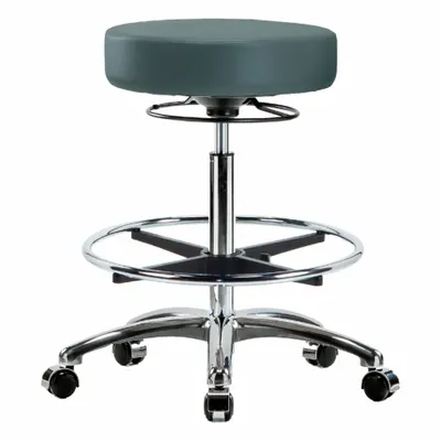 OEM Stool: Vinyl, Ht Range 25 1/2 in to 35 1/4 in, 17 in Seat Wd, 17 in Seat Dp - Vinyl Lab Stools
