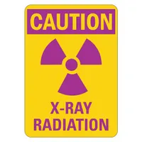 Radiation Sign: Non-PVC Polymer, Adhesive Sign Mounting, 10 in x 7 in Nominal Sign Size (MPN LCU1-0012-ED_7x10)