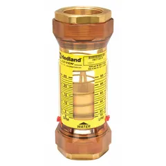 This HEDLAND flowmeter is an inline variable area meter with a scale display for measuring water flow in gallons. It offers +/-5% accuracy and features Buna-N seals and O-rings. The universal mounting orientation allows installation in various positions. Suitable for monitoring flow in water lines, cooling circuits, and process systems.