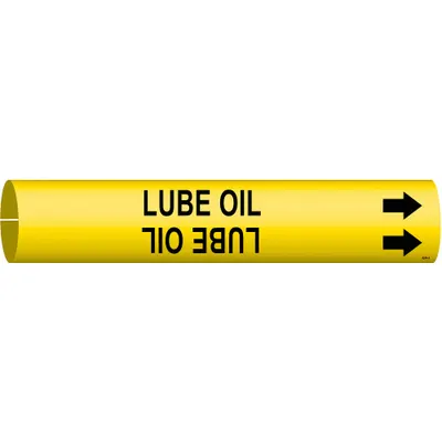 BRADY Lube Oil Snap-On Pipe Marker - Lube Oil Snap-On Pipe Markers