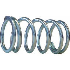 Steel air spring replacement part for pallet jacks. Silver finish. Absorbs shock and supports load movement in material handling equipment.