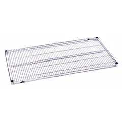 Steel wire shelving unit with chrome finish and five shelves. Split sleeve design supports 600 lb total load capacity. NSF Approved for dry commercial storage environments such as foodservice, retail, and warehouse settings.