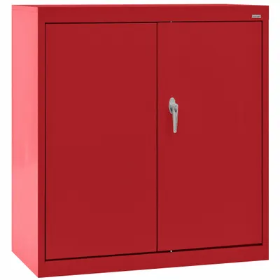 SANDUSKY Commercial Shelf Cabinet, 36x18x36 in, Red, Keyed Lock - Commercial Shelf Cabinets