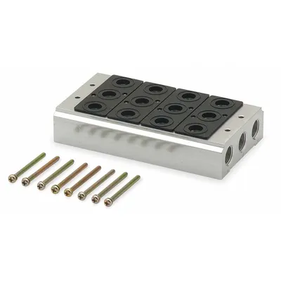 ARO Manifold Kit: 4 Valve Ports, Side-Ported Body, 15°F to 122°F, 45 psi to 140 psi - ARO MaxAir Series Manifolds & Bases