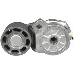 This DAYCO self-adjusting belt tensioner is rated for heavy-duty performance and features a single pulley. It automatically maintains proper belt tension to reduce slip, wear, and noise in accessory drive systems. Suitable for demanding vehicle applications requiring consistent belt tension.