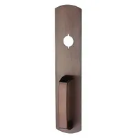 This mechanical exit device trim is designed for use with exit push bars on commercial doors. It features a night latch outside trim type and is ADA compliant. The trim is finished in bronze