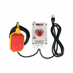 This Wi-Fi enabled liquid-level alarm operates on 120V AC and includes a tether float switch. It provides a 90 dB audio/visual alert for one alarm input in auto/manual mode. No battery backup. Suitable for monitoring high liquid levels in sump pits, tanks, or basins.