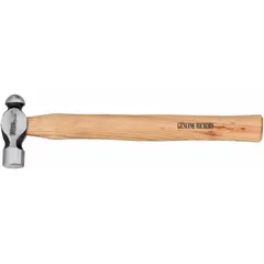 This ball-peen hammer features a steel head with a plain grip and a 12-inch overall length. The 8-ounce head weight and 1-inch face diameter suit light-duty striking tasks. The ball-shaped peen is used for shaping metal, riveting, and striking chisels in metalworking and general maintenance applications.