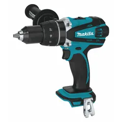 General-purpose cordless drill with brushed motor, 1/2 in keyless chuck, and max 2000 RPM. Runs on 18 V LXT battery (sold separately). Suitable for drilling in wood, metal, and plastic, as well as fastening tasks in construction, maintenance, and assembly.