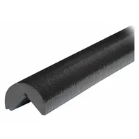 Round-shaped corner protector made of black polyurethane foam, 39 inches long and 1 inch thick. Features magnetic mounting for attachment to ferrous metal surfaces. Used to protect equipment, walls, and vehicle interiors from impact damage in industrial facilities, warehouses, and material handling environments