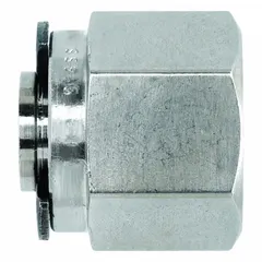 This compression fitting plug is made of stainless steel and features a single-ferrule design. It is clean and bagged for critical service. The plug seals the end of a tube or pipe in fluid systems requiring corrosion resistance and leak-free performance.