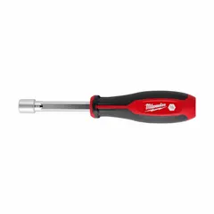 This SAE-sized pass-through nut driver features a hollow hex design for driving nuts over long threaded rods or studs. The HollowCore™ construction allows use in applications where standard nut drivers cannot reach, such as electrical, mechanical, and construction tasks. It is supplied without a magnetized tip.