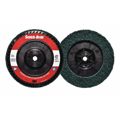 SCOTCH-BRITE Non-Woven Depressed Center Disc: 7 in x 5/8"-11 - Coating-Removal Discs for All Metals