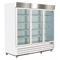 Upright chromatography refrigerator with 72 cu ft capacity, white finish, and right-hinged swing glass door. Maintains temperature range of 1°C to 10°C using R-290 refrigerant. Includes temperature alarm for monitoring. Suitable for storing temperature-sensitive samples, reagents, and media in laboratory settings