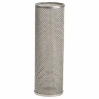 This replacement strainer screen is constructed of stainless steel and measures 9.75 inches in length. It is designed for use in inline strainer housings to filter particulates from fluids in industrial piping systems, protecting downstream equipment such as pumps and valves