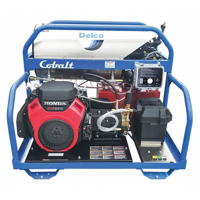 DELCO Gas-Powered Pressure Washer: Heavy Duty, Skid Mount, 3,500 psi, 5.5 gpm - Hot Water Pressure Washers