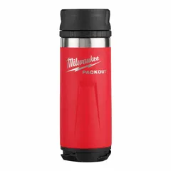 Red stainless steel insulated bottle with 18 oz capacity and 9 in overall height. Designed to maintain beverage temperature during work shifts, outdoor tasks, or general hydration needs.