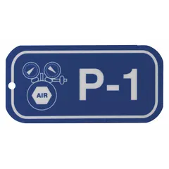 This P-1 type lockout tag is made of polystyrene with English text and plastic construction featuring holes for attachment. It is used in lockout/tagout procedures to identify equipment under maintenance and prevent accidental energization.