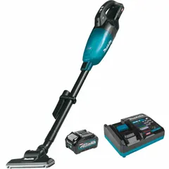 This cordless upright vacuum from the XGT® series delivers 42 cfm air flow and operates at 65 dB sound level. It features a brushless motor, free-flow head height adjustment, and a standard bagless design. The unit weighs 2.8 lb and includes a battery and charger. Suitable for cleaning hard floors and low-pile carpets in workshops and commercial facilities.